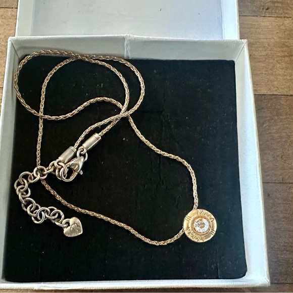 Brighton Gold Plated Clear Bezel Set Crystal Pendant Necklace - Picture 6 of 7